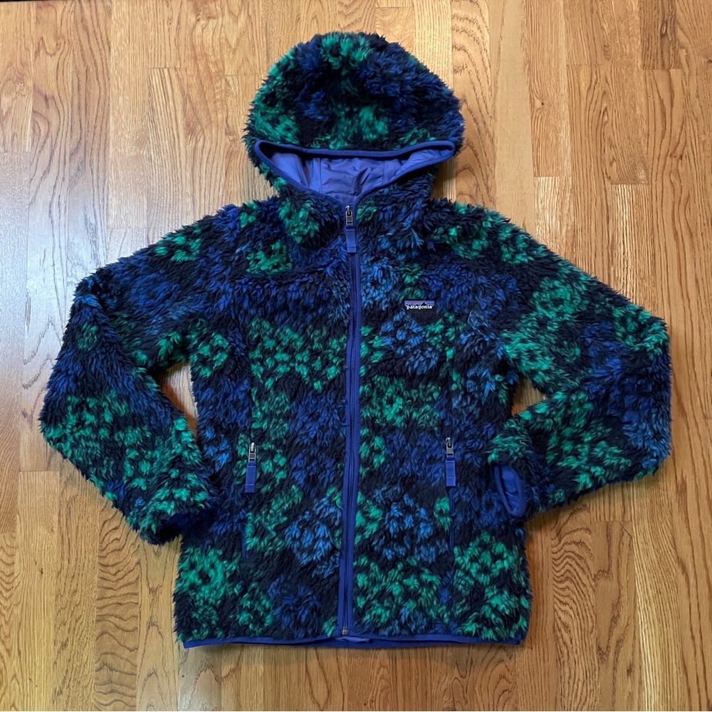 Vintage Patagonia Retro X Deep Pile Fleece Sherpa Jacket Women’s Med Blue Green